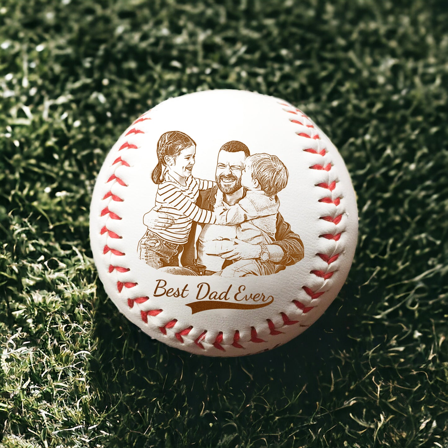 Custom Photo Baseball Ball Gift for Dad