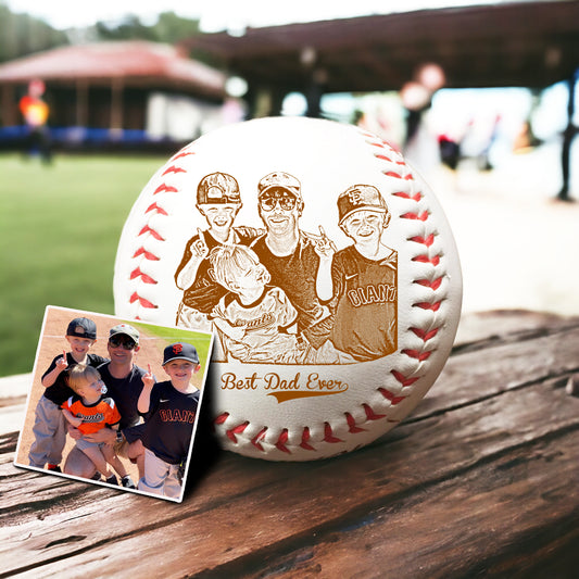 Custom Photo Baseball Ball Gift for Dad