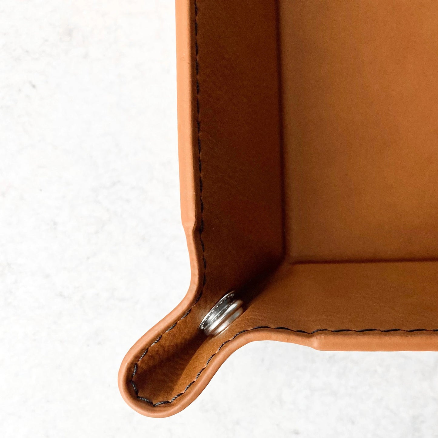 Personalized Leather Valet Tray with Photo Engraved