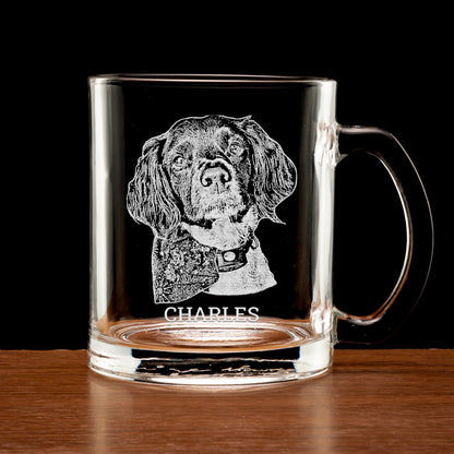 Custom Engraved Dog Photo Coffee Glass