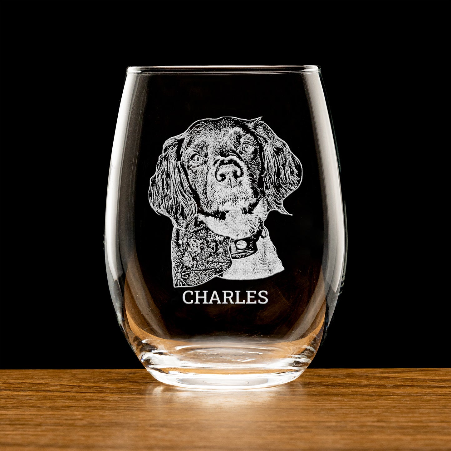 Custom Pet Photo Wine Glass Dog Mom Gift