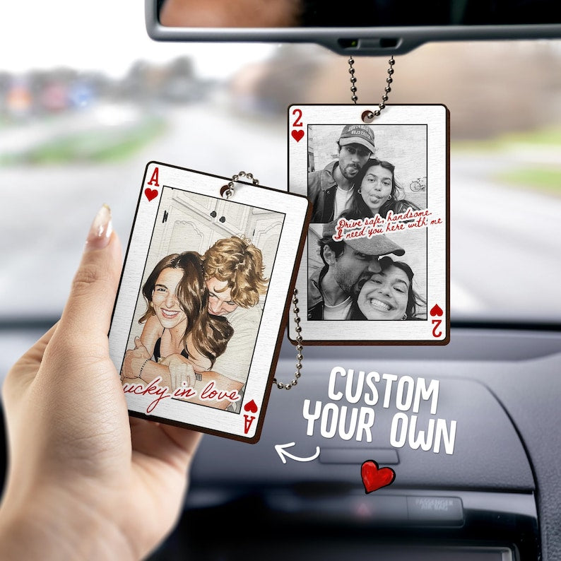 Drive Safe I Love You Personalized Photo Car Visor Clip