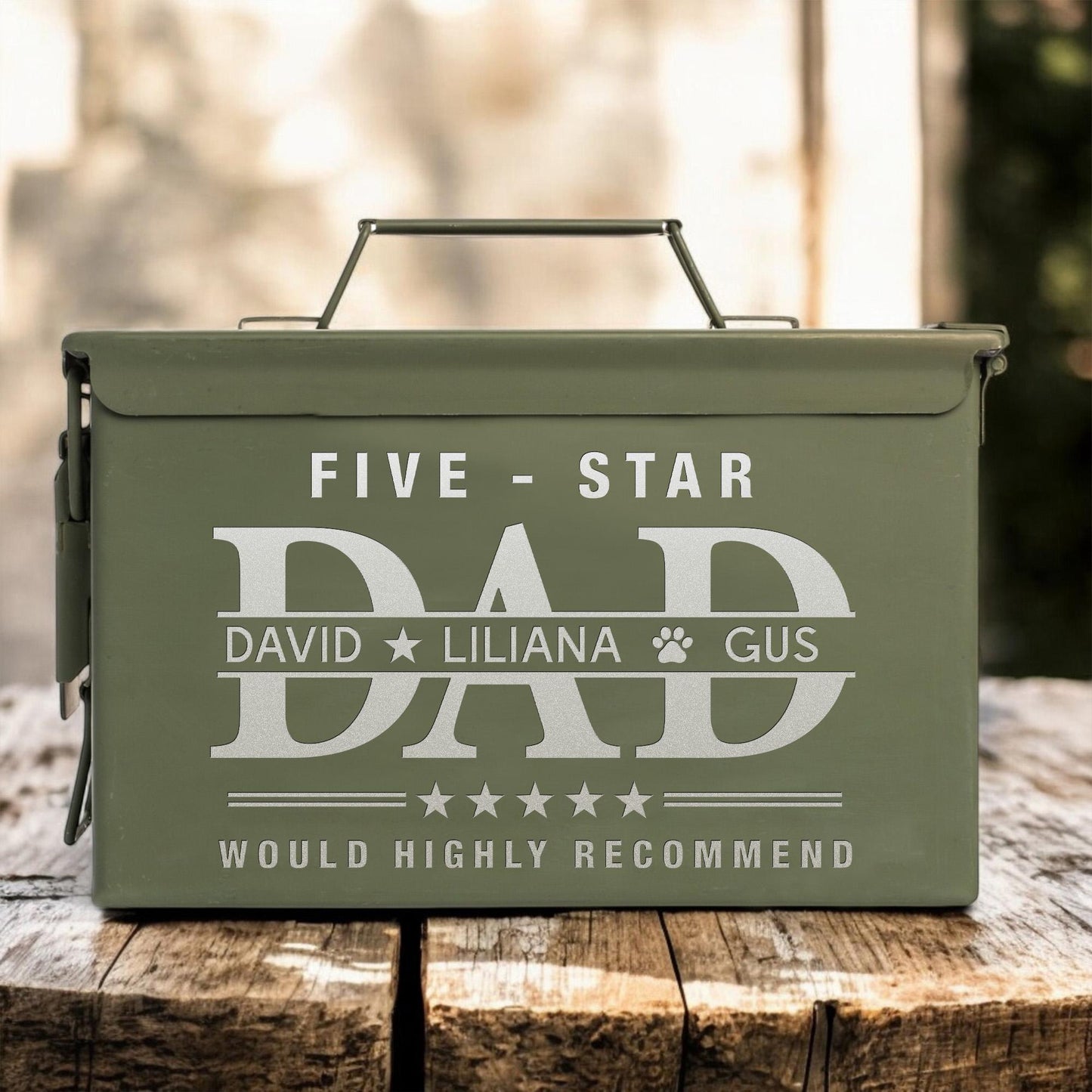 five star dad personalized ammo can