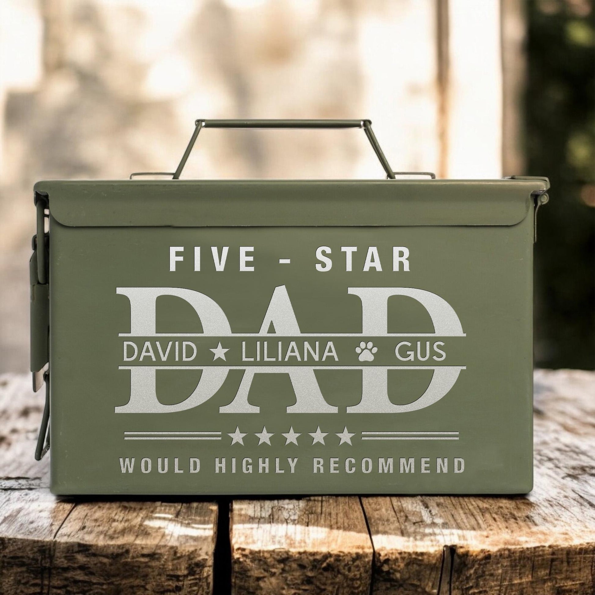 five star dad personalized ammo can