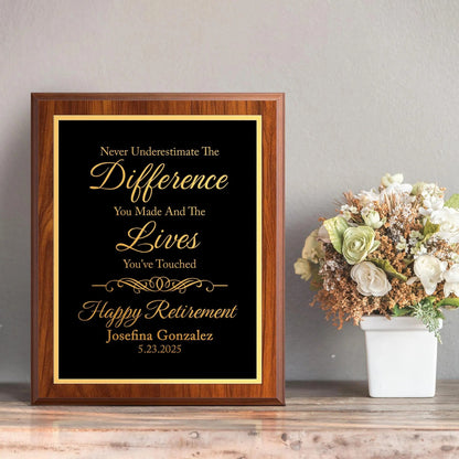 Employee appreciation week gifts made meaningful with Happy Retirement Custom Plaque