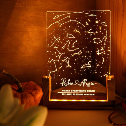 Personalized Constellation Chart Acrylic Lamp Engraved