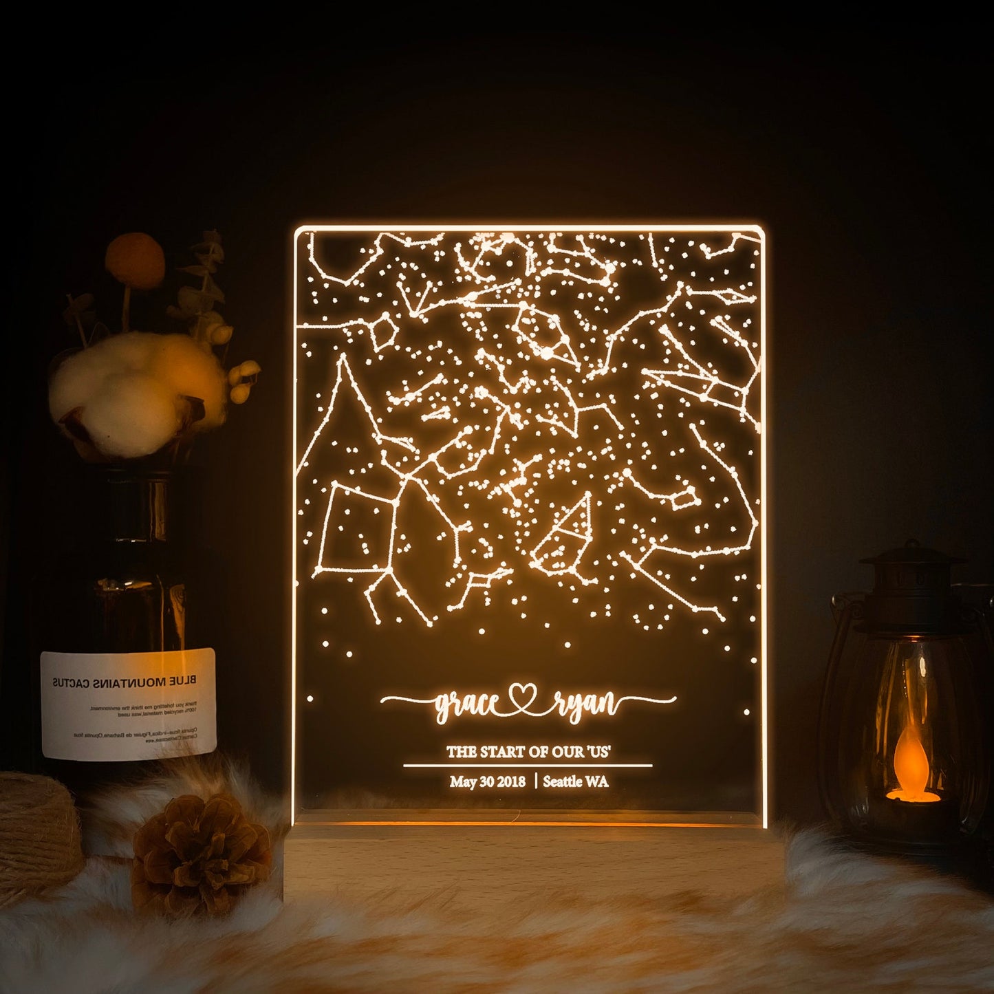 Custom Star Map Night Light Acrylic Engraved