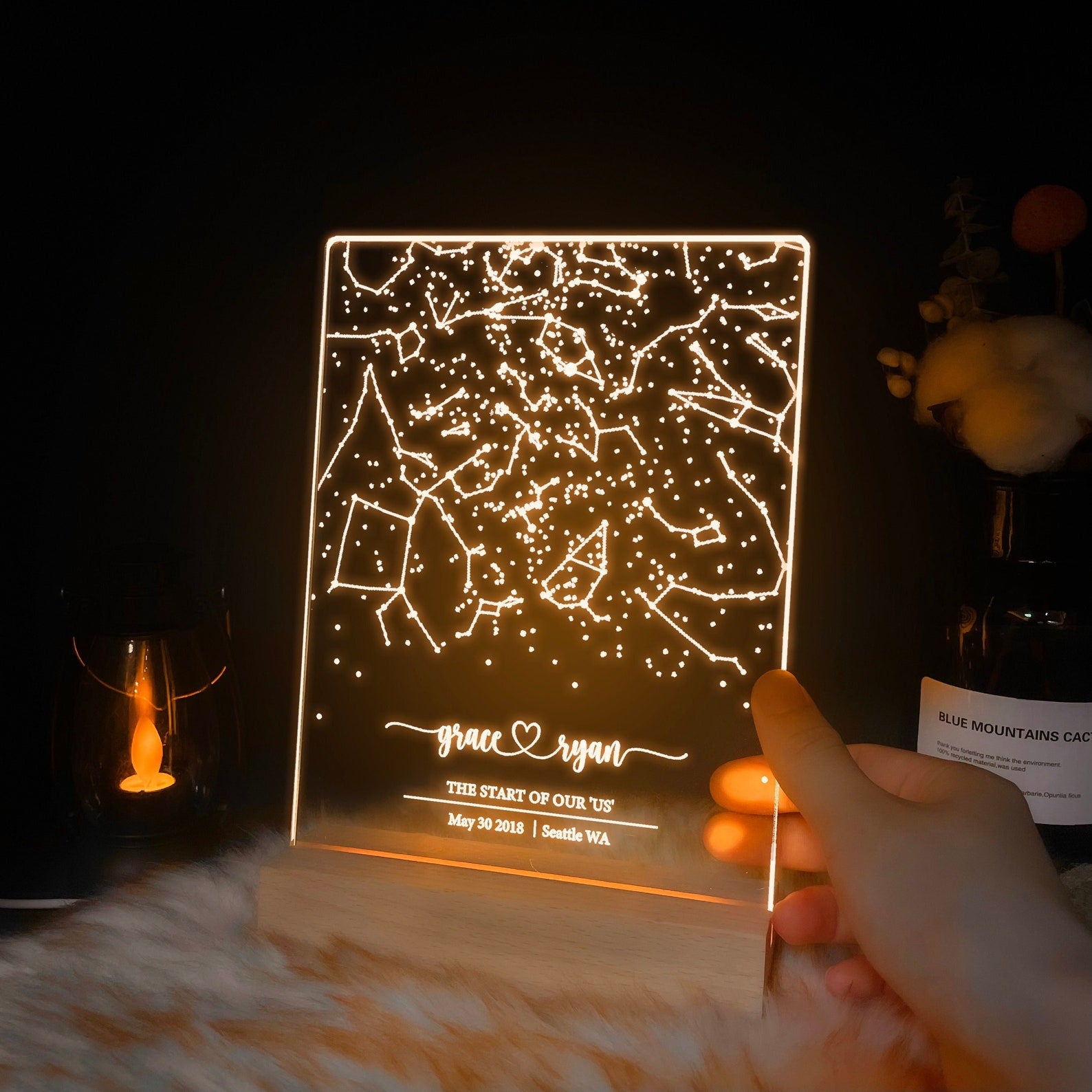 Custom Star Map Night Light Acrylic Engraved