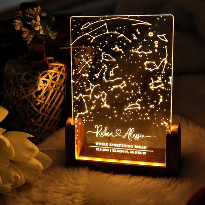 Personalized Constellation Chart Acrylic Lamp Engraved