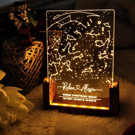 Personalized Constellation Chart Acrylic Lamp Engraved