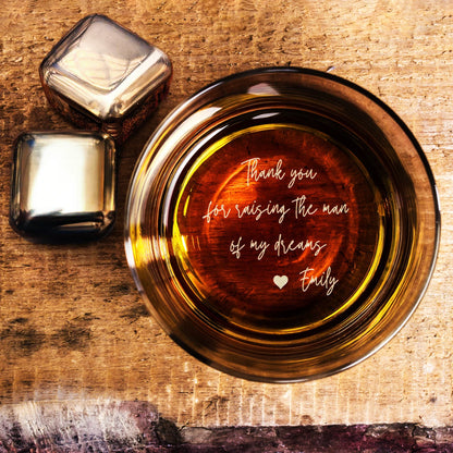 Personalized Gift for Father of the Groom - Custom Wedding Whiskey Glass with Your Handwriting Message