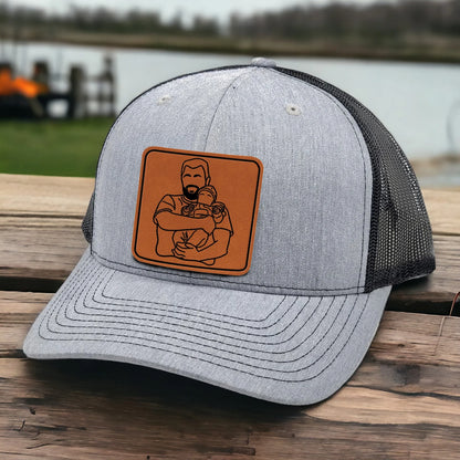 Custom Outline Portrait Trucker Hat Gifts for Dad