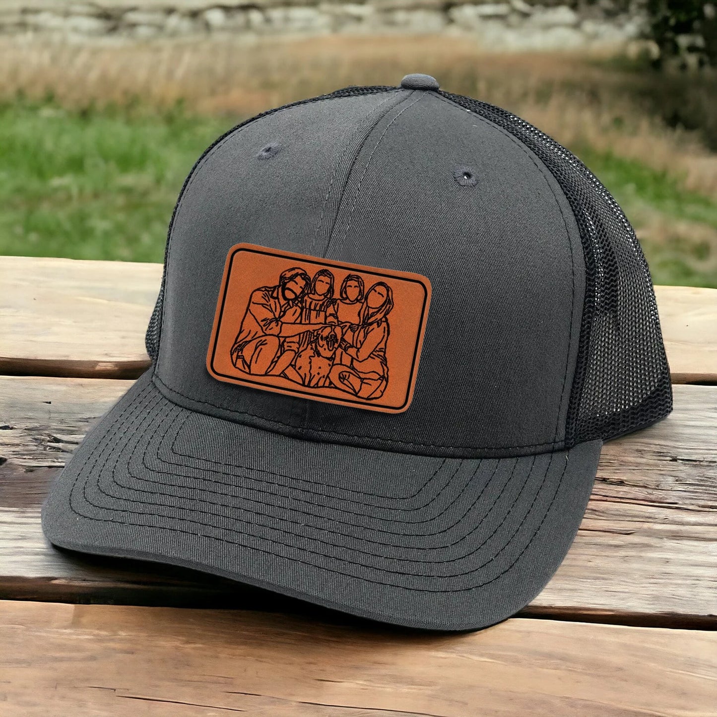 Custom Outline Portrait Trucker Hat Gifts for Dad