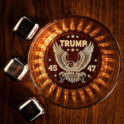 Donald Trump 45-47 President Whiskey Glass Engraved