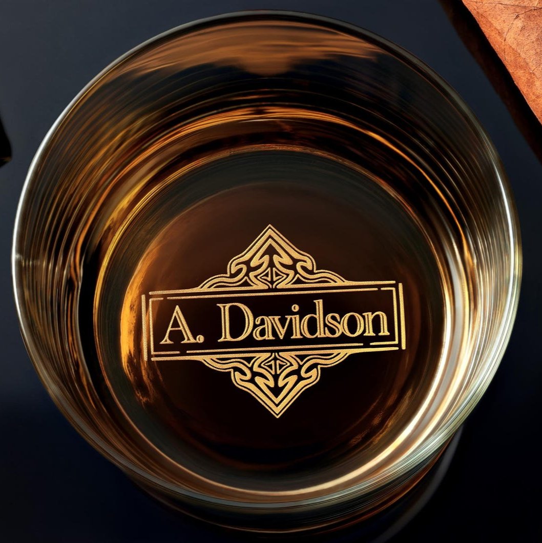 Custom Premium Whiskey Glass With Bottom Engraving