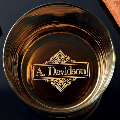 Custom Premium Whiskey Glass With Bottom Engraving