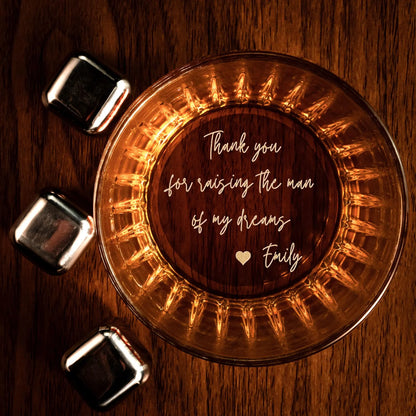 Personalized Gift for Father of the Groom - Custom Wedding Whiskey Glass with Your Handwriting Message