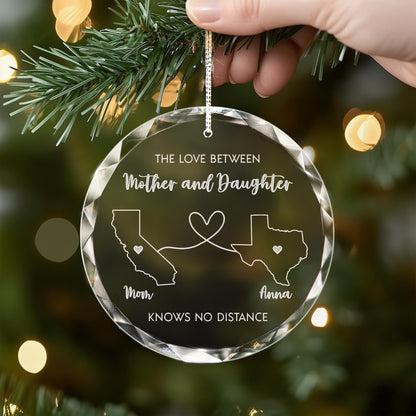 Custom Long Distance Christmas Ornament Gift for Mom