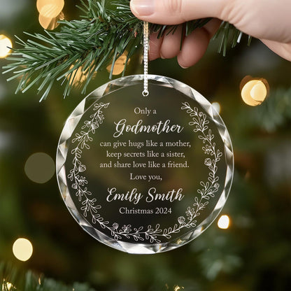 Personalized Godmother Christmas Ornament Engraved