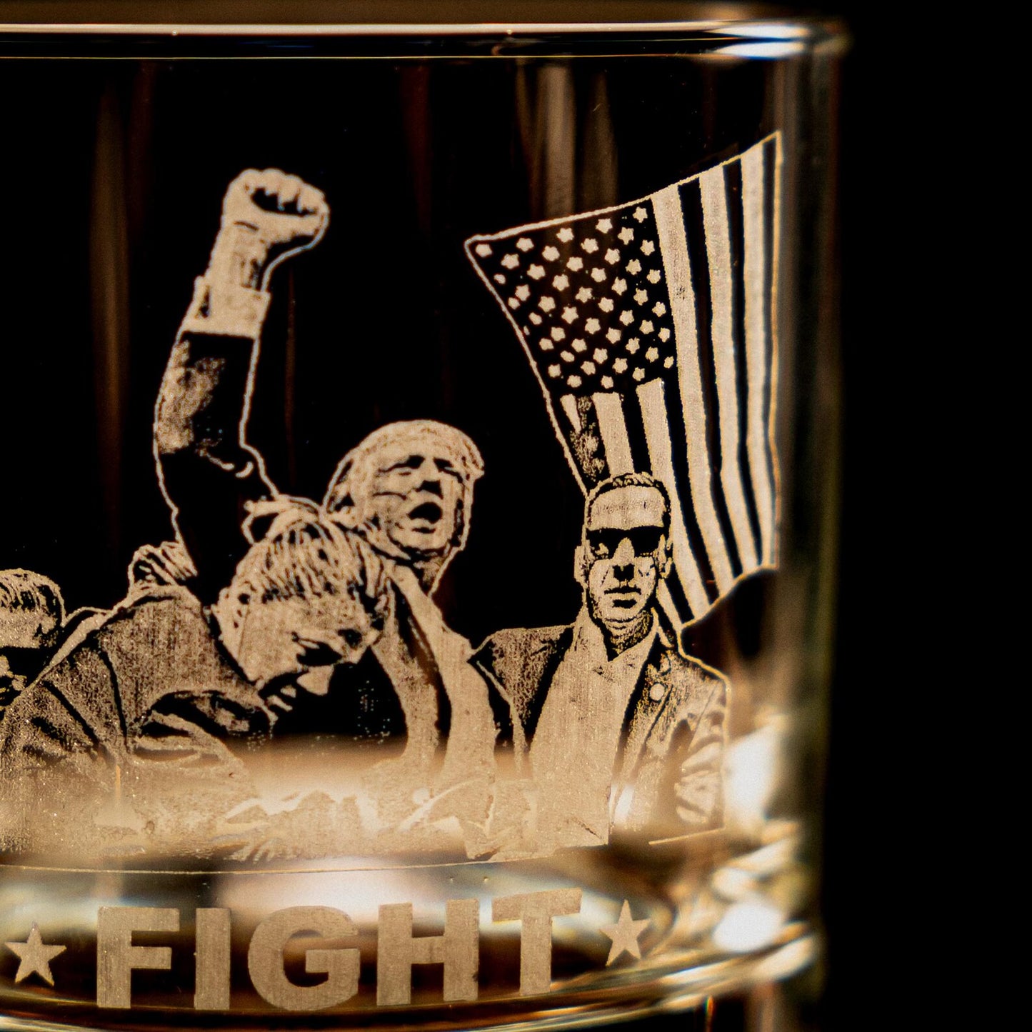 Donald Trump Fight President 45 47 Whiskey Glass Engraved