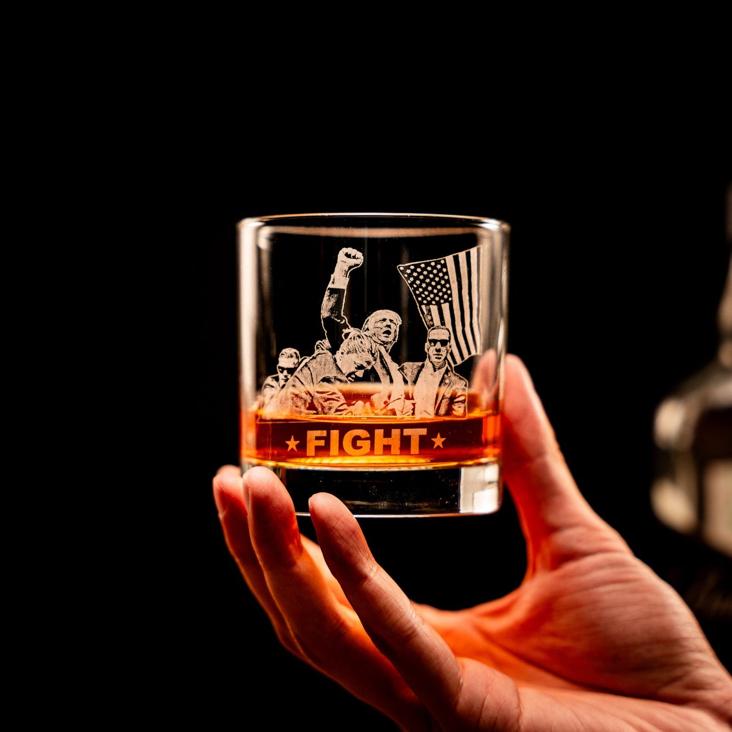 President Donald Trump Whiskey Glass Engraved