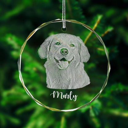 Personalized Pet Glass Ornament Engraved