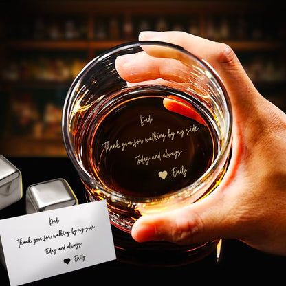 Personalized Handwriting Whiskey Glass for Father of the Bride