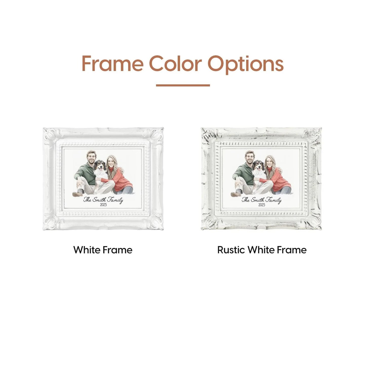 Personalized Watercolor Family Photo Frame Ornament