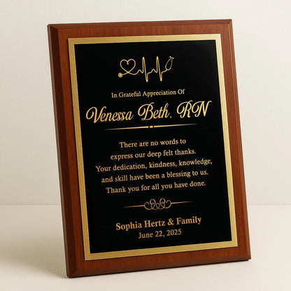 Nurse retirement gifts made memorable with personalized appreciation plaques