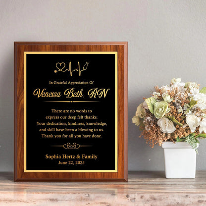Gift ideas for National Nurses Day featuring Nurse Appreciation Custom Plaque with custom message