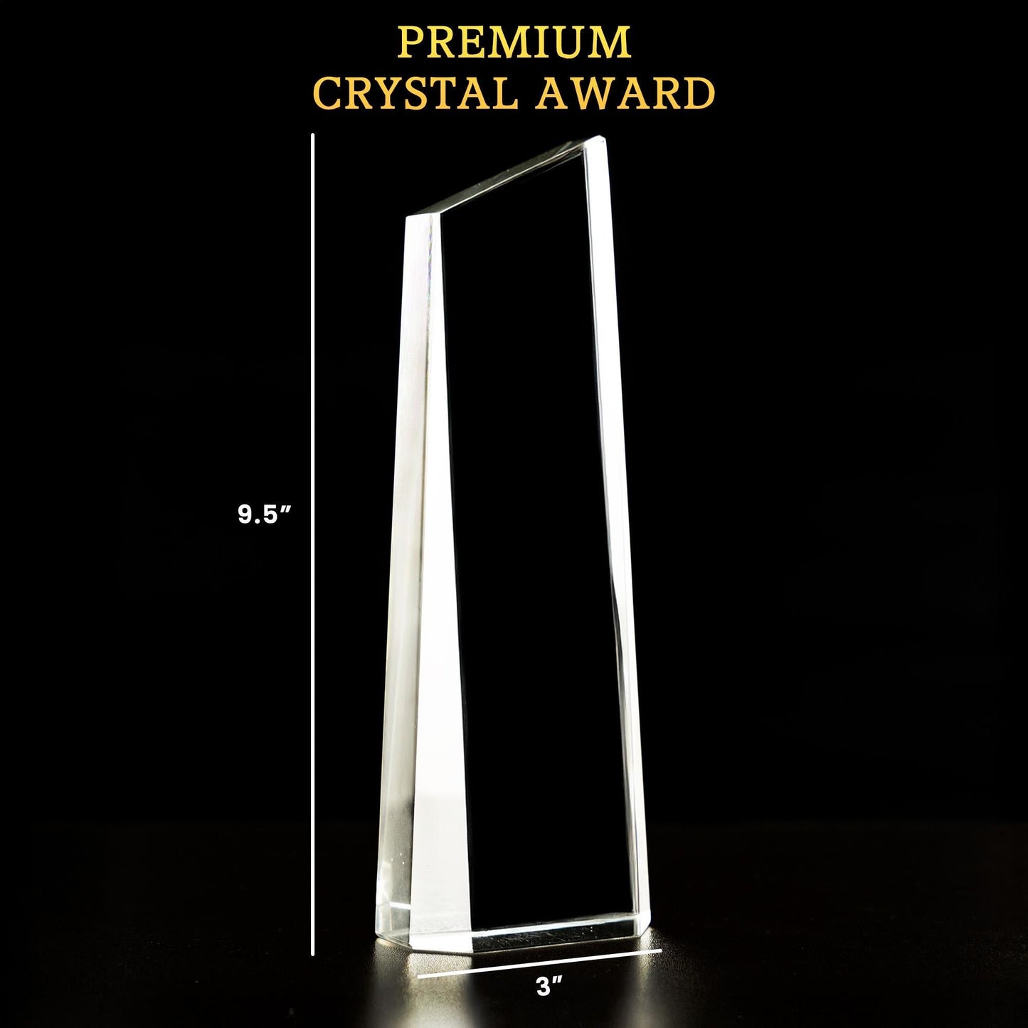 Elegant crystal Personalized 10 Years of Service Crystal Award presented as meaningful 10 years of service award for employees  