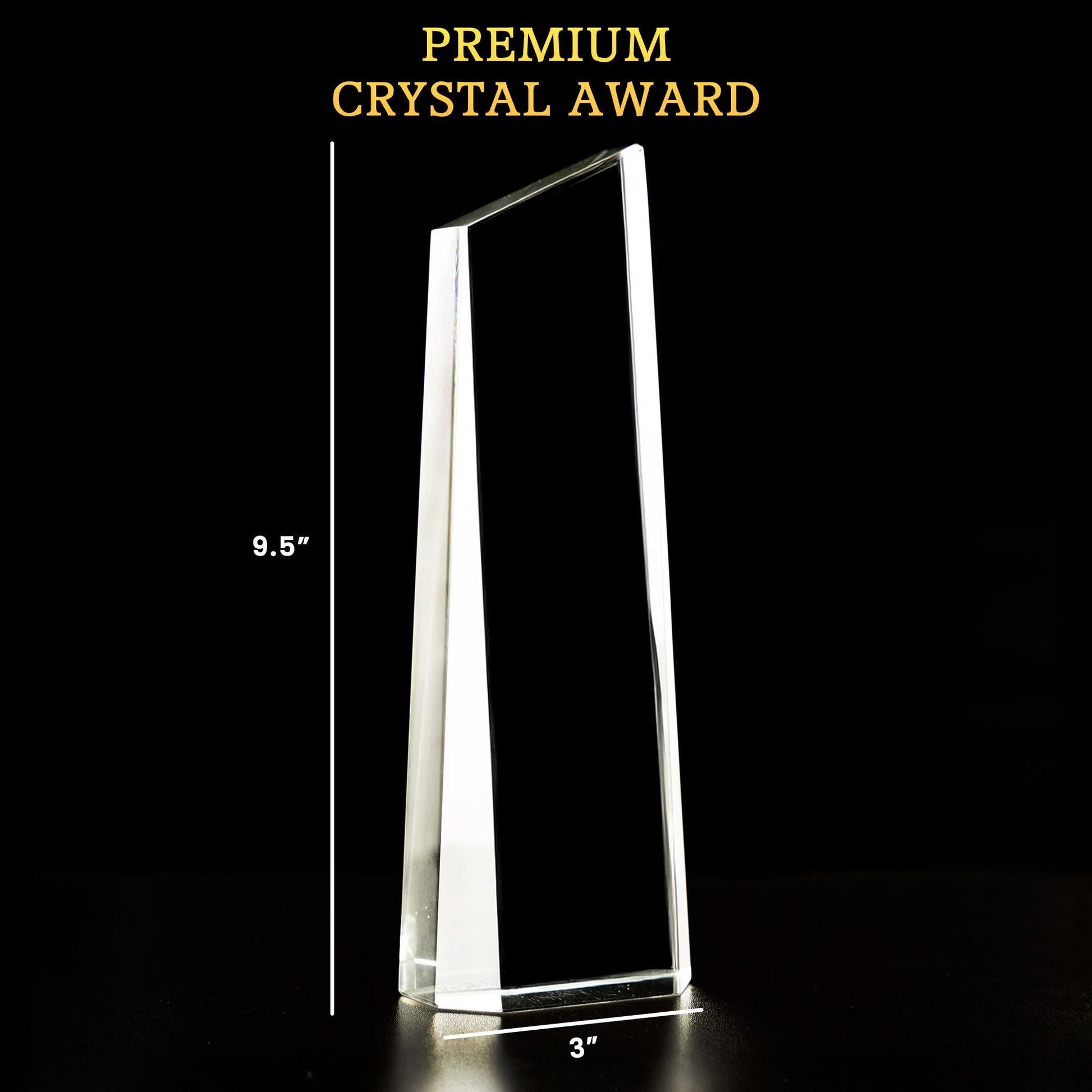 Elegant crystal Personalized 10 Years of Service Crystal Award presented as meaningful 10 years of service award for employees  