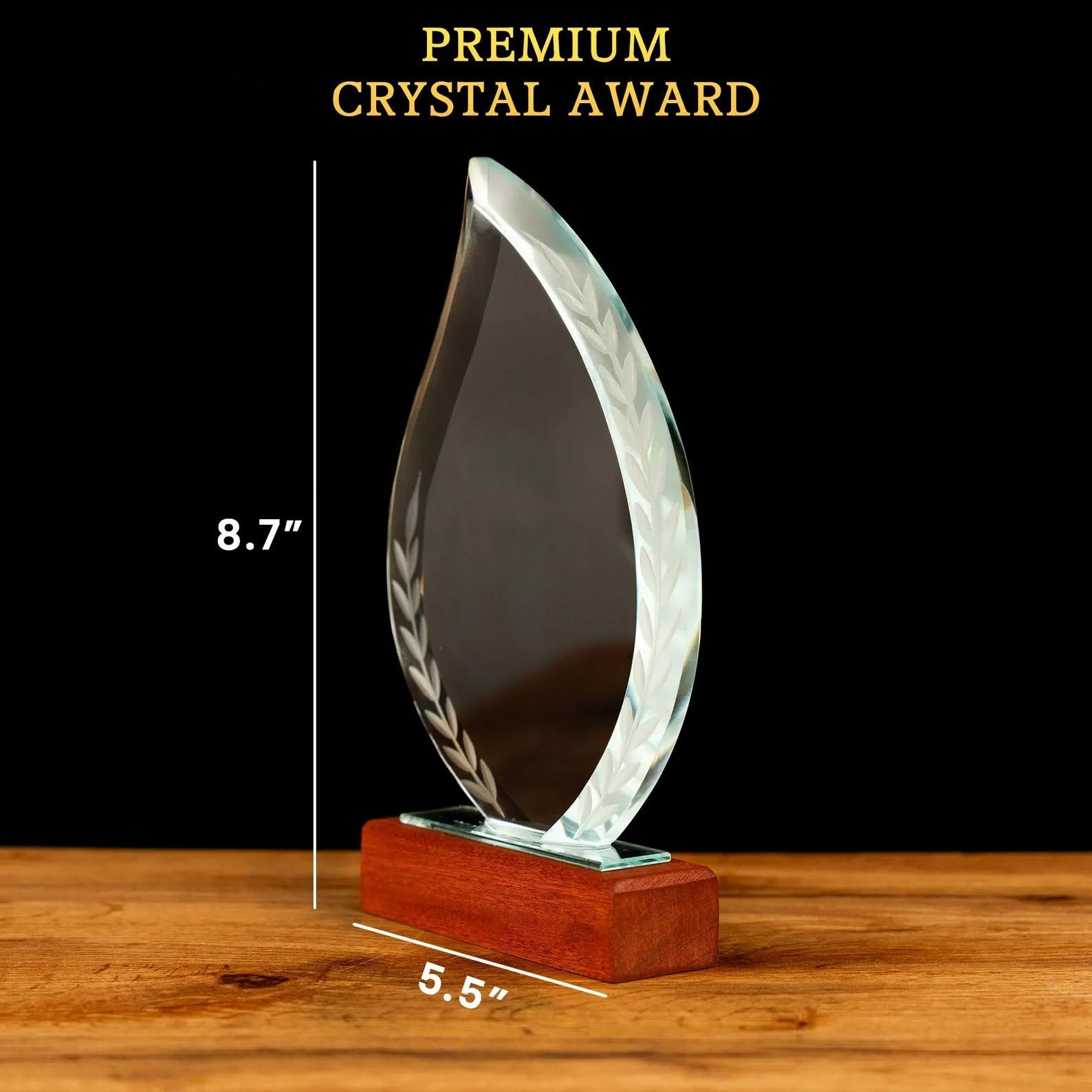 Elegant crystal Personalized 30 Years Of Service Flame Crystal Award crafted for work anniversary gifts and employee recognition  