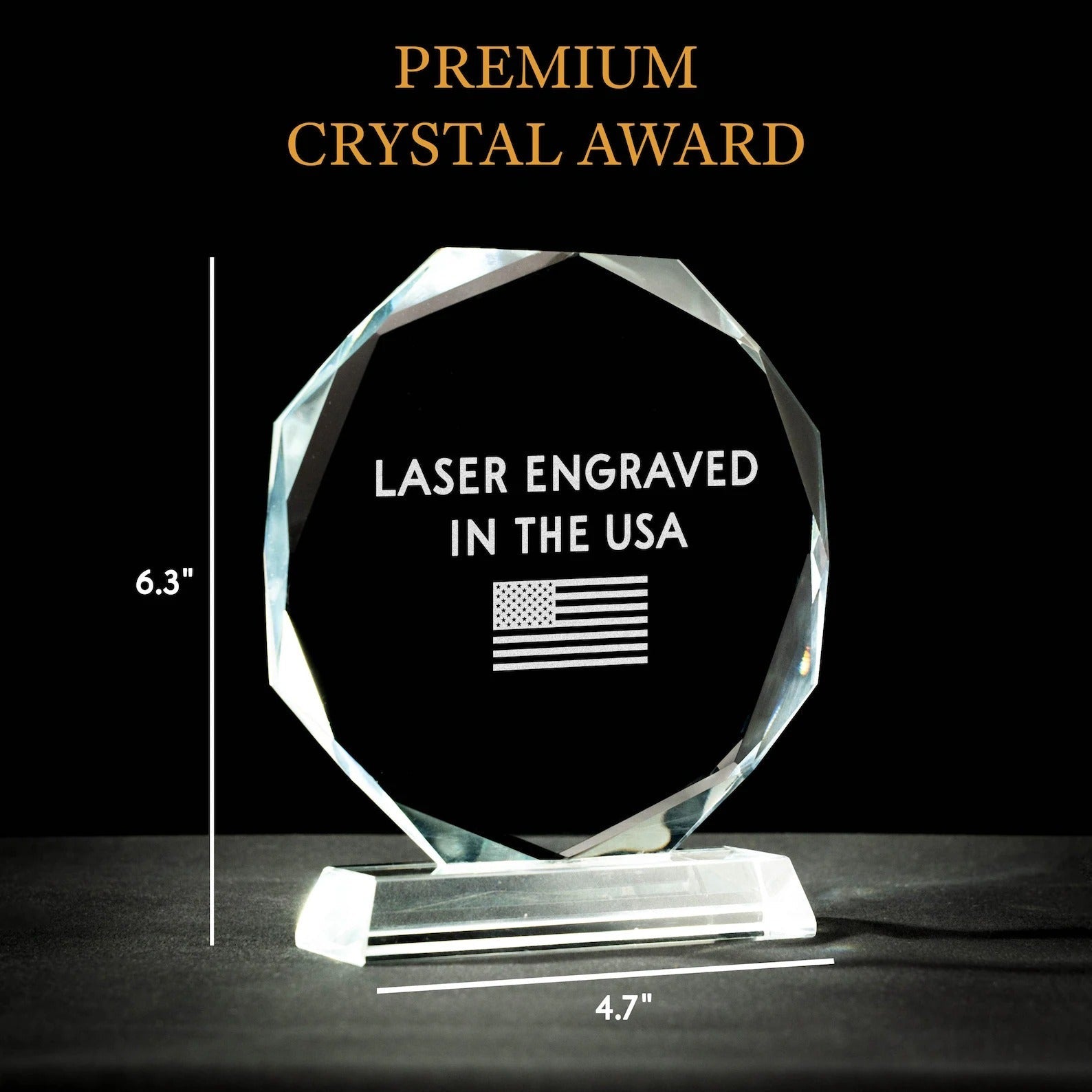 Beautiful Personalized 5 Years of Service Crystal Award created for year of service award and long service award honors  