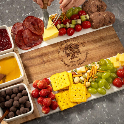 Personalized 9 Year Anniversary Marble Charcuterie Board, a unique and traditional 9th-anniversary gift for him.
