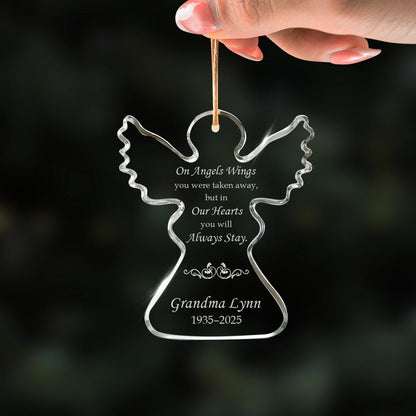 A heartfelt remembrance gift for the loss of a mother, this Personalized Angel Memorial Glass Ornament is a cherished keepsake.