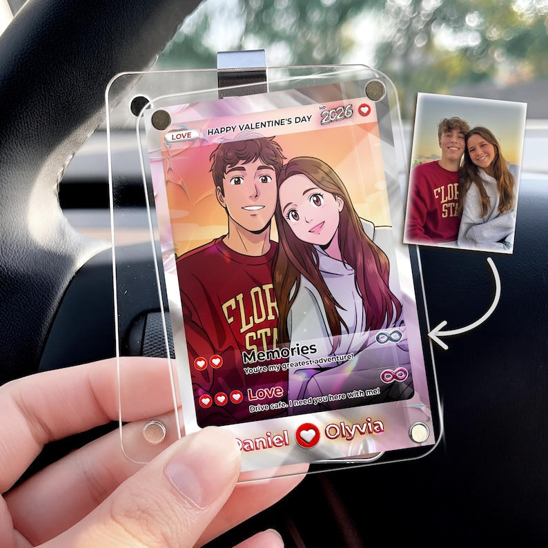 This custom car accessory is an ideal Pokemon Valentines Day gift and thoughtful car visor picture frame.