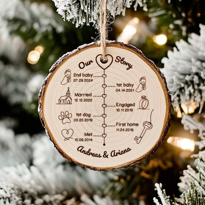 Personalized Anniversary Wedding Wooden Ornament showcased as a meaningful anniversary gift for husband