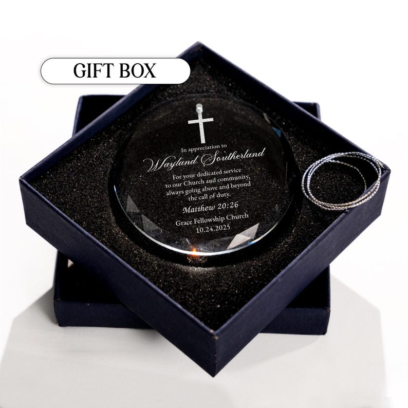 This custom pastor ornament, a Personalized Appreciation Glass Ornament, is one of the best Christian Christmas gifts for a spiritual leader.