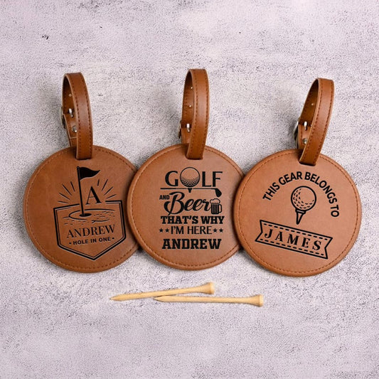 Personalized Best Dad By Par golf tee holder, a unique custom golf tee holder and engraved gift for dad.