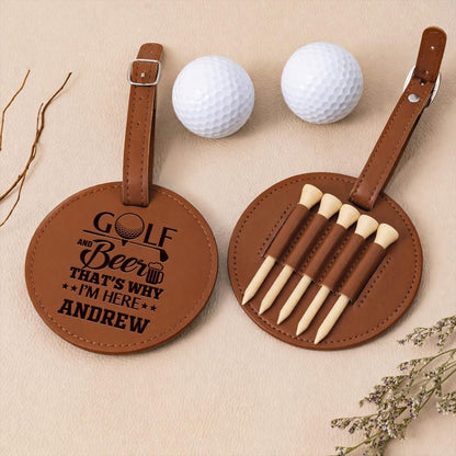 Golf stuff for dad and custom leather bag tags, serving as excellent gifts for male golfers in 2026.
