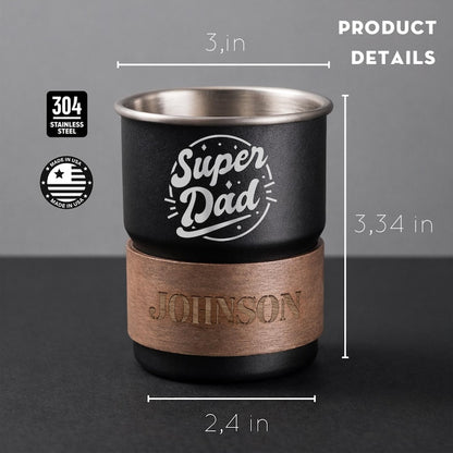 Custom stainless steel travel mug featuring a "Best Dad Ever" design, a great Father's Day mug from kids.