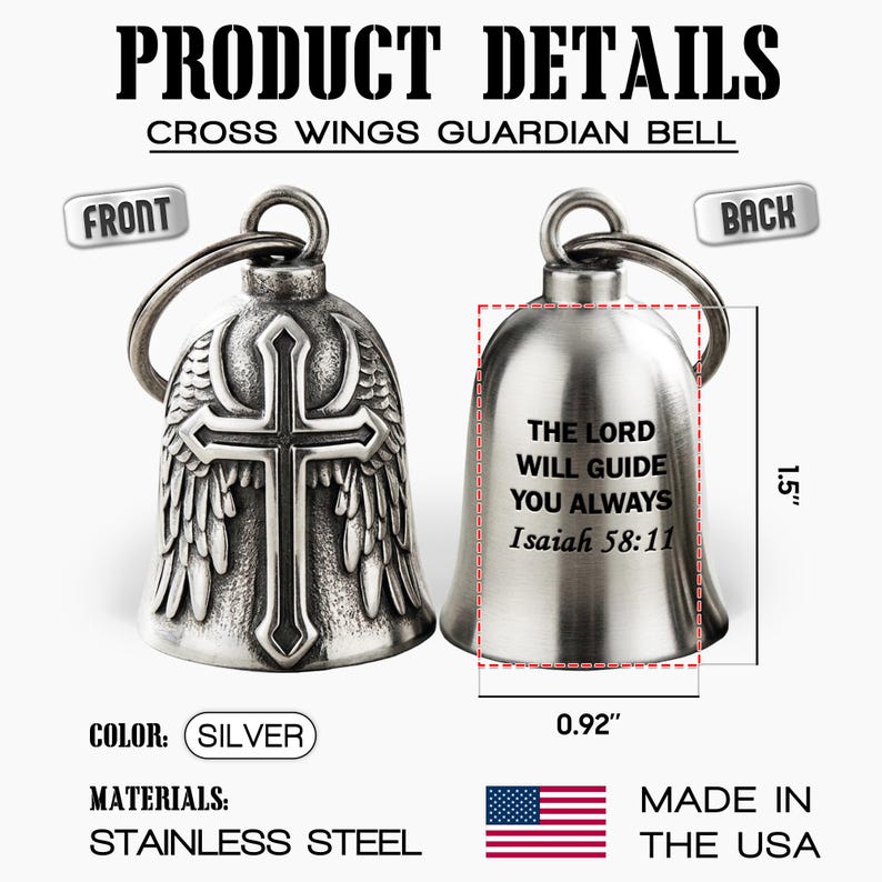 Bible verse guardian bell with personalized engraving, making a perfect engraved Father's Day gift for 2026.