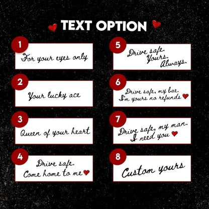 The perfect rear view mirror accessory, this boudoir-style car visor picture frame is a romantic Valentine's gift for him.