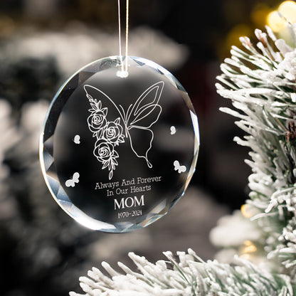 Personalized Butterfly Memorial Glass Ornament highlighted as a meaningful memorial gift