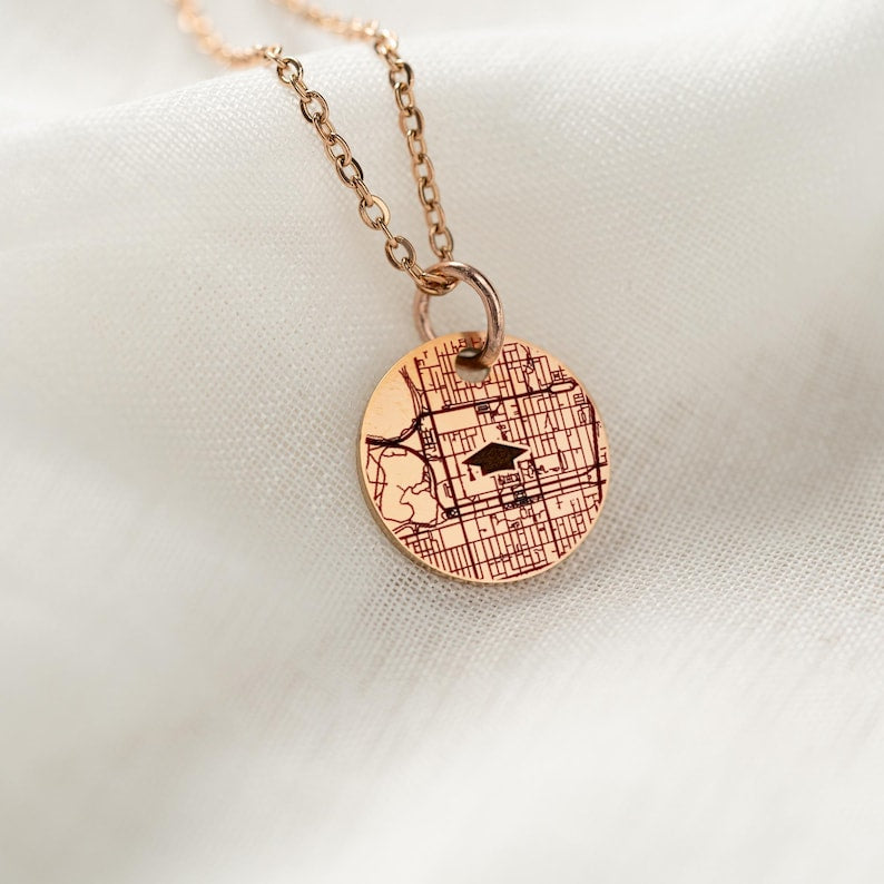 High-quality luxury graduation gifts for her, ideal for those seeking a personalized map pendant.