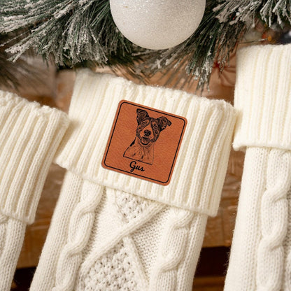 The ideal personalized xmas stockings, these Personalized Cat Photo Christmas Stockings are perfect custom picture stockings for cat owners.