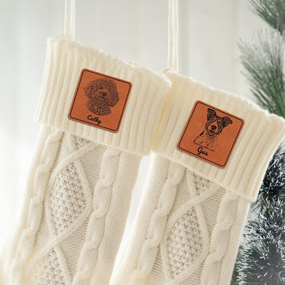 This personalized cat stocking, a Personalized Cat Photo Christmas Stockings, is a unique gift for cat owners and a custom picture stocking.