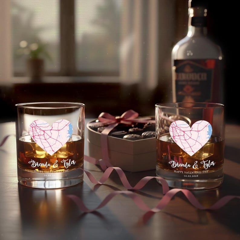 Custom map glassware, the Personalized Couple Map Wine Glass is a beautiful way to celebrate your story.