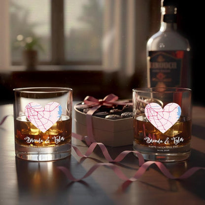 Custom map glassware, the Personalized Couple Map Wine Glass is a beautiful way to celebrate your story.